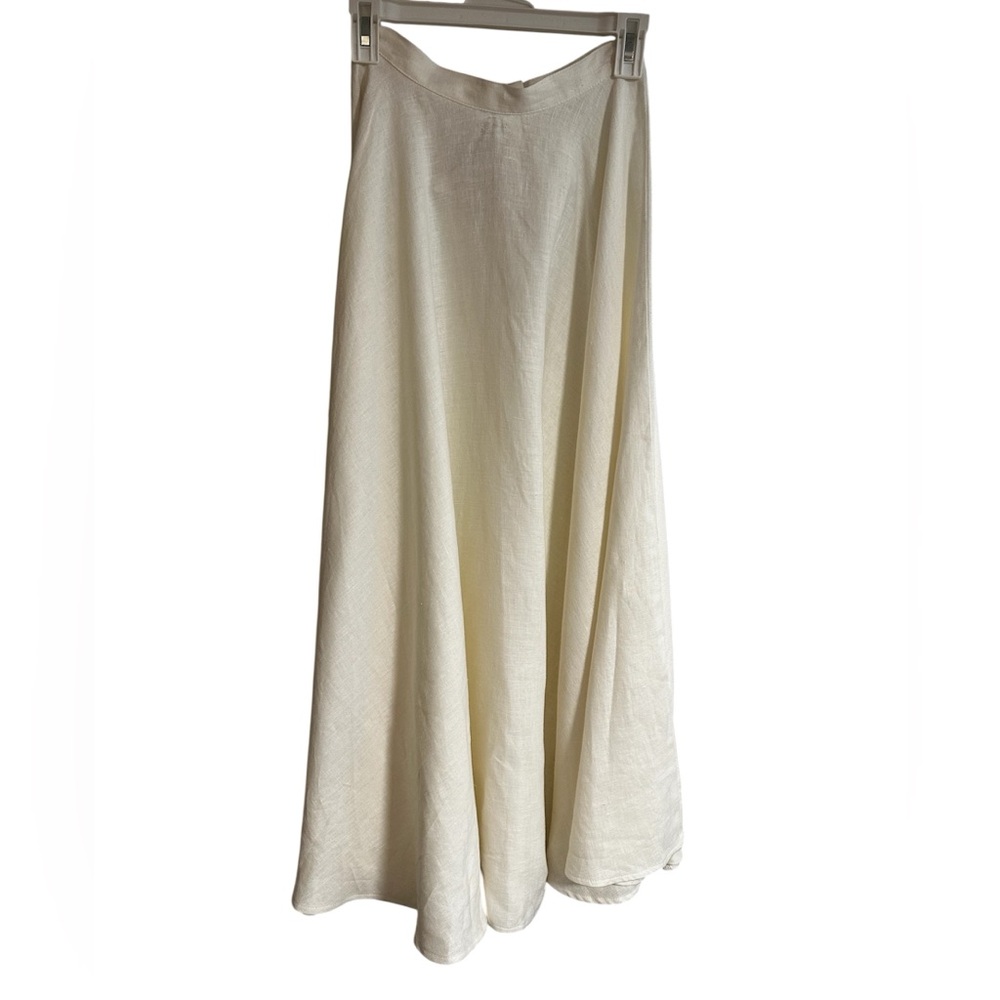 White Maxi Skirt: Linen A-Line New with tags